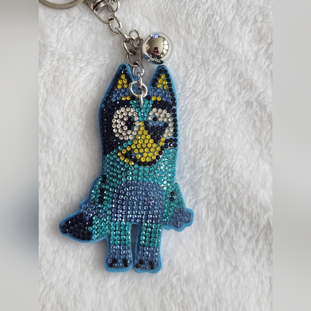 Bluey Rhinestone Keychain Cartoon Bag Charm - Picture 2 of 4